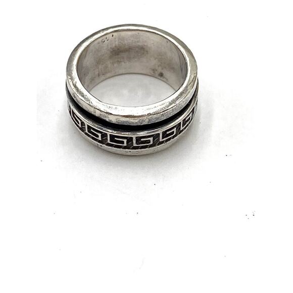 925 Sterling Silver Ring Spinner Greek Key Design Women’s 5.5 Artisan 9.08g - Picture 3 of 13